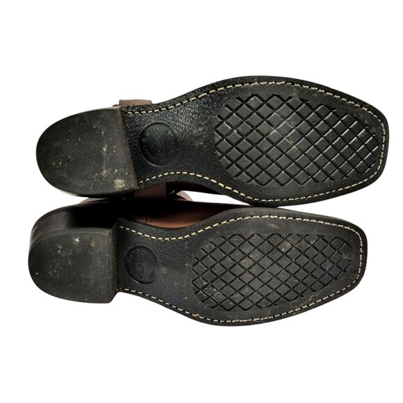 FRYE 8R Harness Short Boot Brown Oiled Leather Western Cowgirl Moto Engineer - Picture 8 of 10